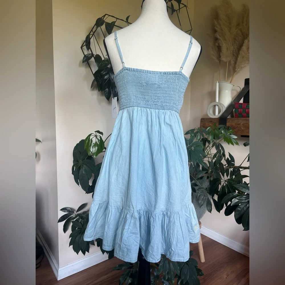 NWT- Japna Blue Cotton Daisy Embroidered Sundress - Picture 5 of 6